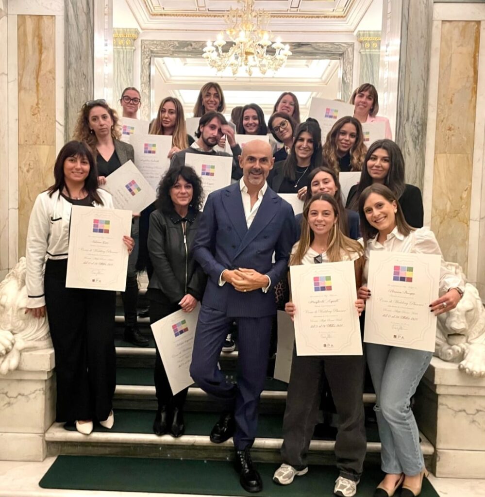 Patrizia Caporale con Enzo Miccio di cui ha frequentato l'Accademia di Formazione